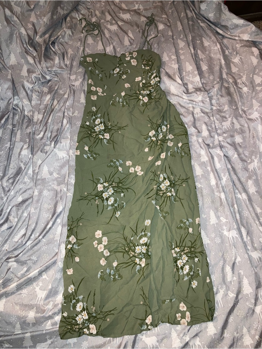 NWT Reformation Sleeveless green floral Kourtney mini dress size 2